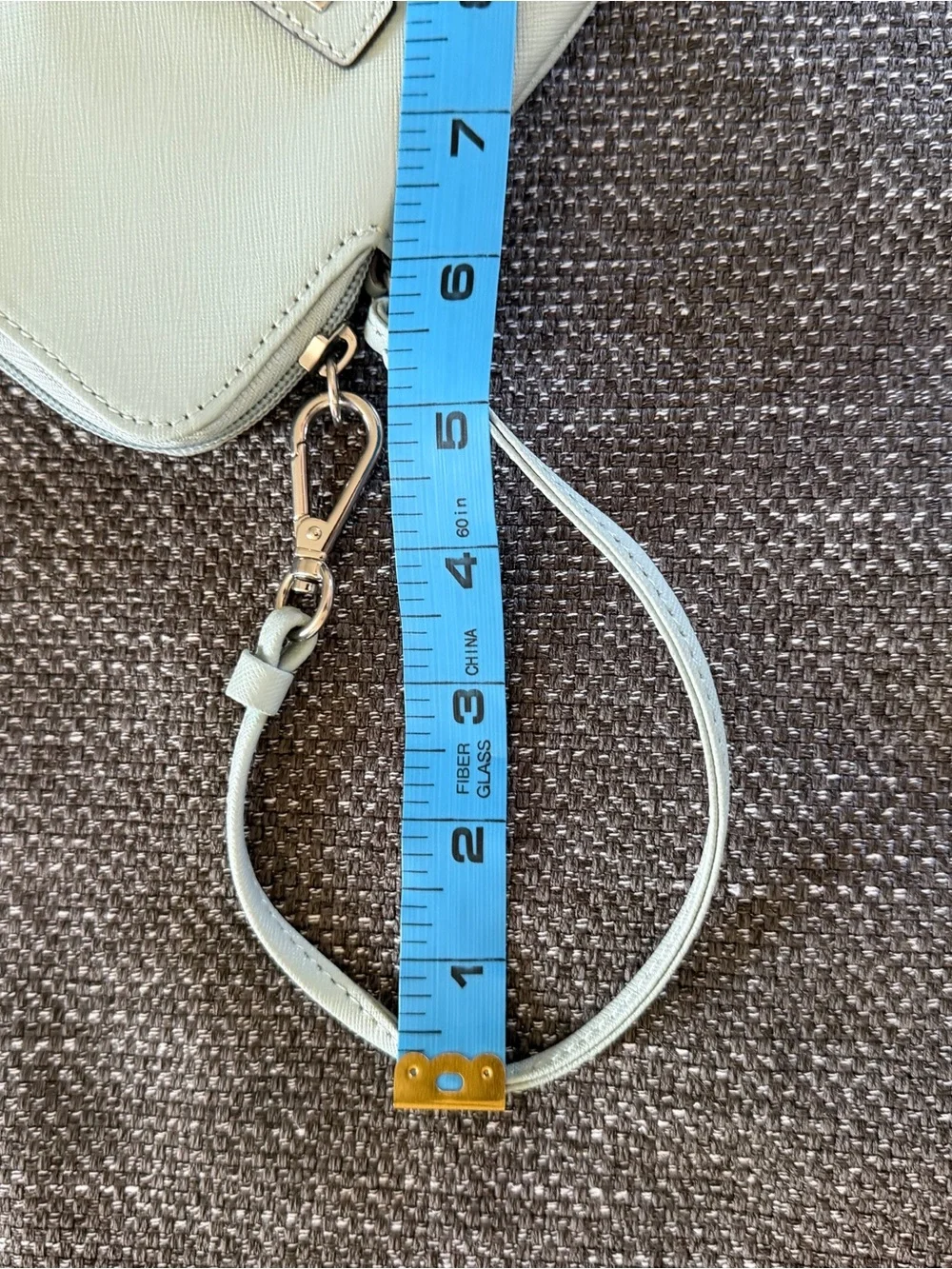 DKNY Mint Leather Wristlet Phone Pouch in Pale Green